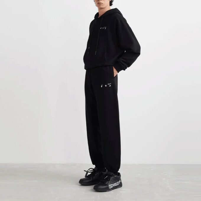 Off-White Hombre SS22 Logo Bundle Feet Pantalones deportivos/Pantalones/Pantalones de chándal Negro