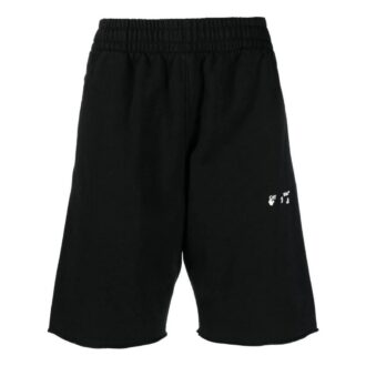 Off-White Hombre SS22 Pantalones Cortos informales con estampado de logotipo, versión negra