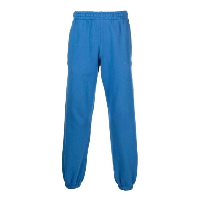 Off-White Hombre SS22 Pantalones deportivos informales con estampado de rayas y logotipo, versión azul