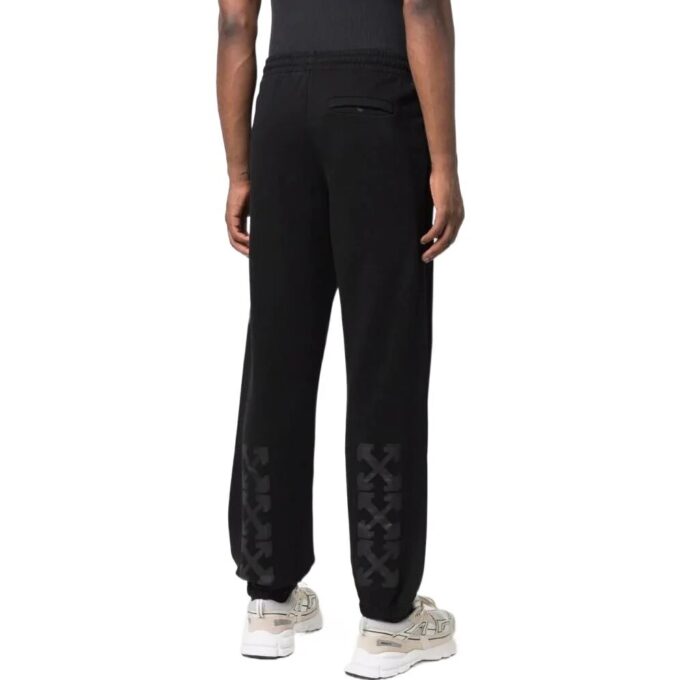 Off-White Hombre SS22 Pantalones deportivos/pantalones/joggers de color liso con estampado de Arrows, versión negra
