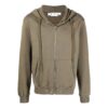 Off-White Hombre SS22 Sudadera con capucha y cremallera de color liso Verde otoño