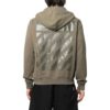 Off-White Hombre SS22 Sudadera con capucha y cremallera de color liso Verde otoño