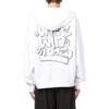 Off-White Hombre SS22 Sudadera con cordón y estampado de grafitis, corte holgado, blanco