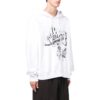 Off-White Hombre SS22 Sudadera con cordón y estampado de grafitis, corte holgado, blanco