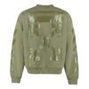 Off-White Jersé para hombre FW21 con el icónico estampado de flechas, cordón y corte holgado, verde