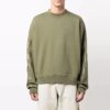 Off-White Jersé para hombre FW21 con el icónico estampado de flechas, cordón y corte holgado, verde
