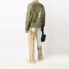 Off-White Jersé para hombre FW21 con el icónico estampado de flechas, cordón y corte holgado, verde