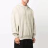 Off-White Jersé para hombre FW21 con logo de flecha de goma, corte holgado, color beige