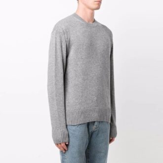 Off-White Jersey básico de cuello redondo de lana para hombre FW21 Gris