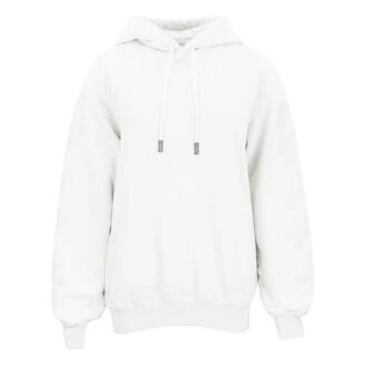 Off-White Jersey de algodón con capucha en tono blanco roto