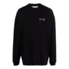 Off-White Jerséis de cuello redondo con logo en el pecho para hombre FW21, corte holgado, negro