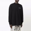 Off-White Jerséis de cuello redondo con logo en el pecho para hombre FW21, corte holgado, negro