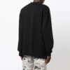 Off-White Jerséis de cuello redondo con logo en el pecho para hombre FW21, corte holgado, negro