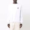 Off-White Jerséis de cuello redondo de manga larga para hombre FW21 con estampado de pintura, color blanco