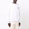 Off-White Jerséis de cuello redondo de manga larga para hombre FW21 con estampado de pintura, color blanco