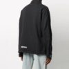 Off-White Jerséis de felpa con media cremallera y detalle de bolsillo para hombre FW21, corte holgado, negro