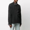 Off-White Jerséis de felpa con media cremallera y detalle de bolsillo para hombre FW21, corte holgado, negro