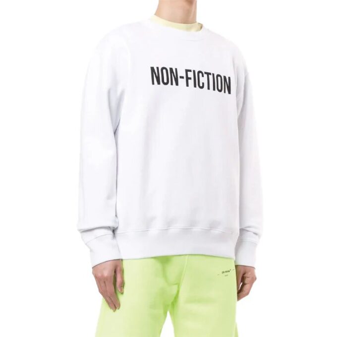 Off-White Jerséis de hombre con eslogan impreso Blanco