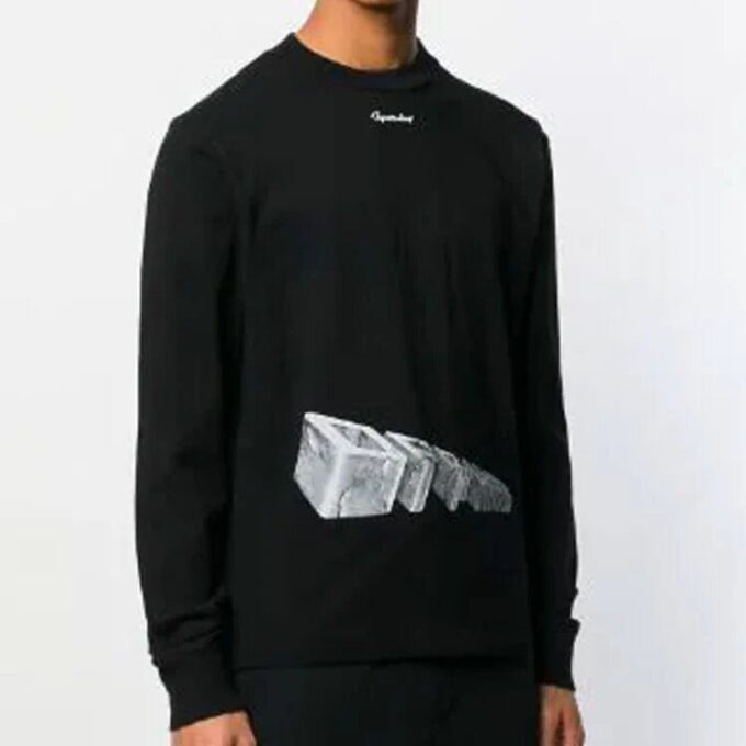 Off-White Jerséis de hombre con estampado 3D Negro