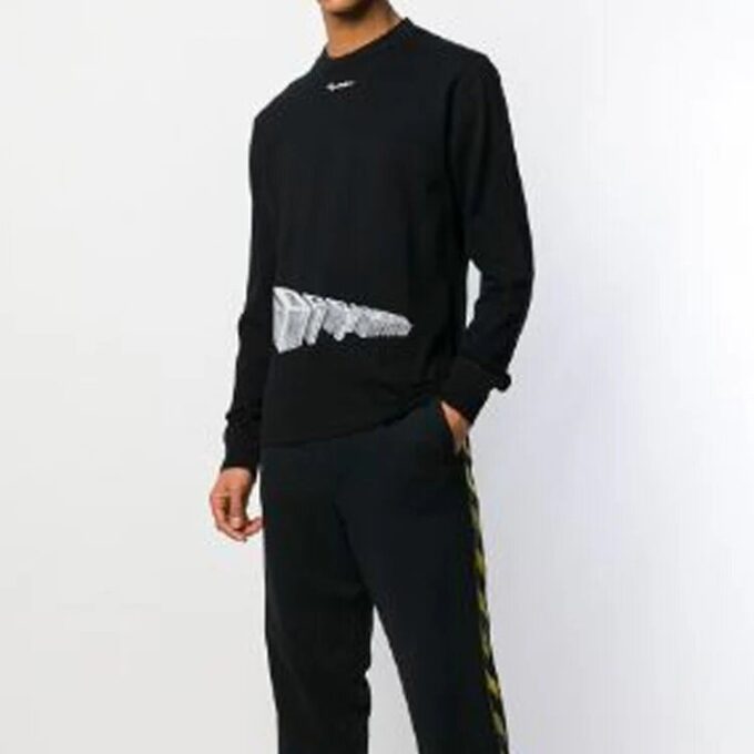 Off-White Jerséis de hombre con estampado 3D Negro