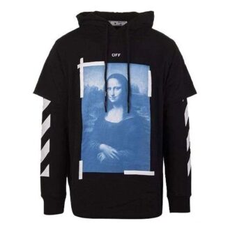 Off-White Jerséis de hombre con estampado de pintura, corte holgado, negro