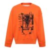 Off-White Jerséis de hombre de cuello redondo y manga larga con estampado de Arrows, color naranja