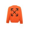 Off-White Jerséis de hombre de cuello redondo y manga larga con estampado de Arrows, color naranja