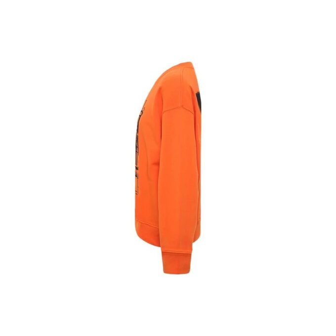 Off-White Jerséis de hombre de cuello redondo y manga larga con estampado de Arrows, color naranja