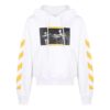 Off-White Jerséis de hombre FW21 con estampado de la pintura Caravaggio, corte holgado, color blanco