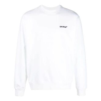 Off-White Jerséis de lana de manga larga de cuello redondo en color liso para hombre, colección primavera-verano 2022, color blanco