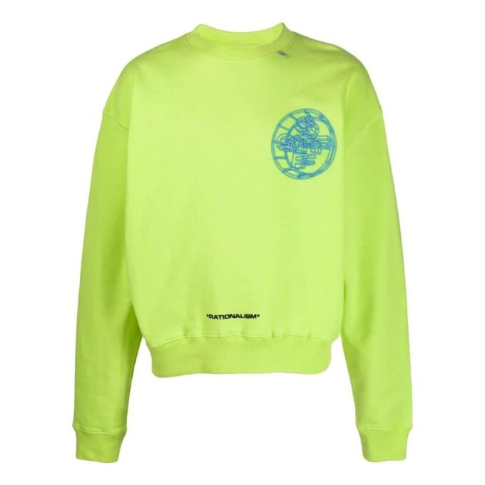 Off-White Jerséis de manga larga con estampado para hombre FW22, versión verde