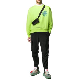 Off-White Jerséis de manga larga con estampado para hombre FW22, versión verde