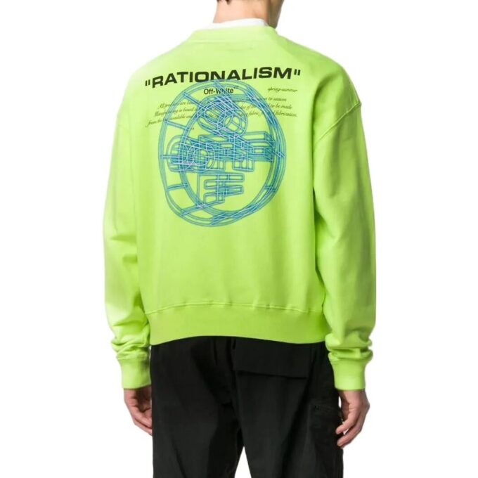 Off-White Jerséis de manga larga con estampado para hombre FW22, versión verde
