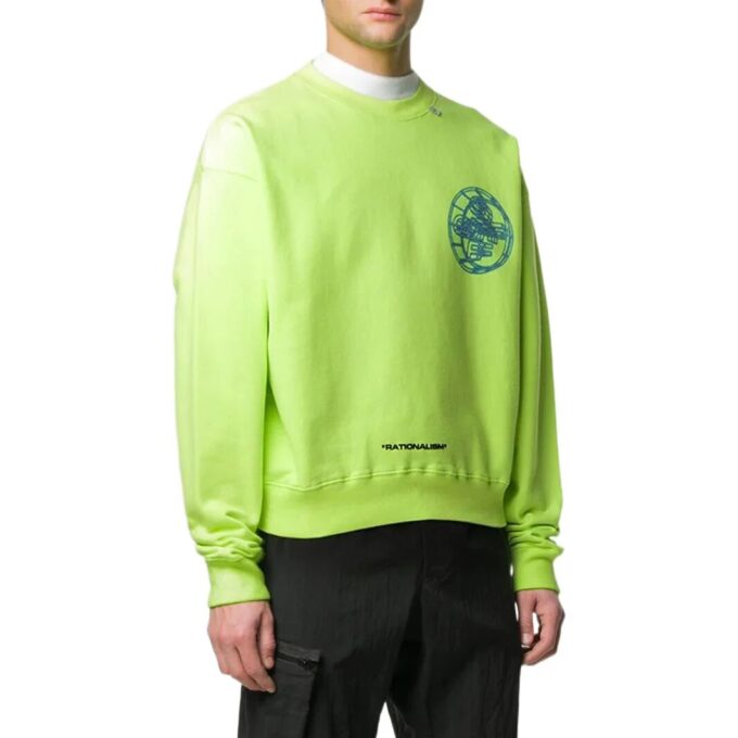 Off-White Jerséis de manga larga con estampado para hombre FW22, versión verde