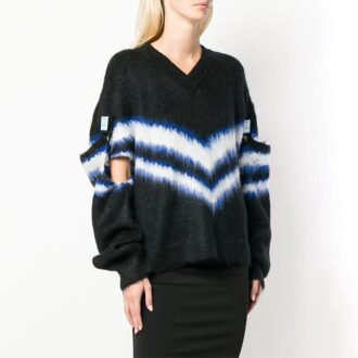 Off-White Manga desmontable Colorblock Cuello en V Negro