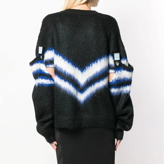 Off-White Manga desmontable Colorblock Cuello en V Negro