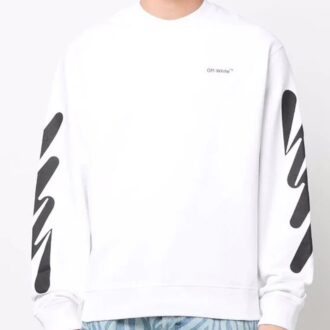Off-White Men’s Logo Printing Round Neck White