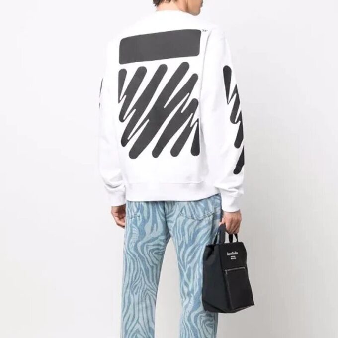 Off-White Men’s Logo Printing Round Neck White
