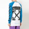 Off-White Men’s Raglan Sleeve Colorblock Paint Arrow Long Sleeve Colorblock T-Shirt