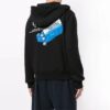 Off-White Pantalones cortos de hombre con estampado y cremallera, negros