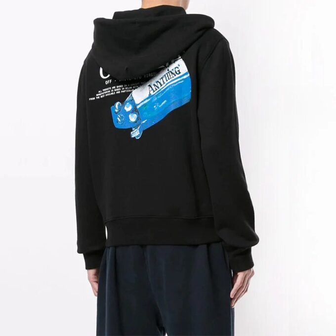 Off-White Pantalones cortos de hombre con estampado y cremallera, negros