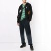 Off-White Pantalones cortos de hombre con estampado y cremallera, negros