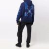 Off-White Pantalones cortos de hombre FW21 con estampado icónico de flechas, cordón y corte holgado, azul
