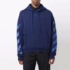 Off-White Pantalones cortos de hombre FW21 con estampado icónico de flechas, cordón y corte holgado, azul
