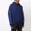 Off-White Pantalones cortos de hombre FW21 con estampado icónico de flechas, cordón y corte holgado, azul