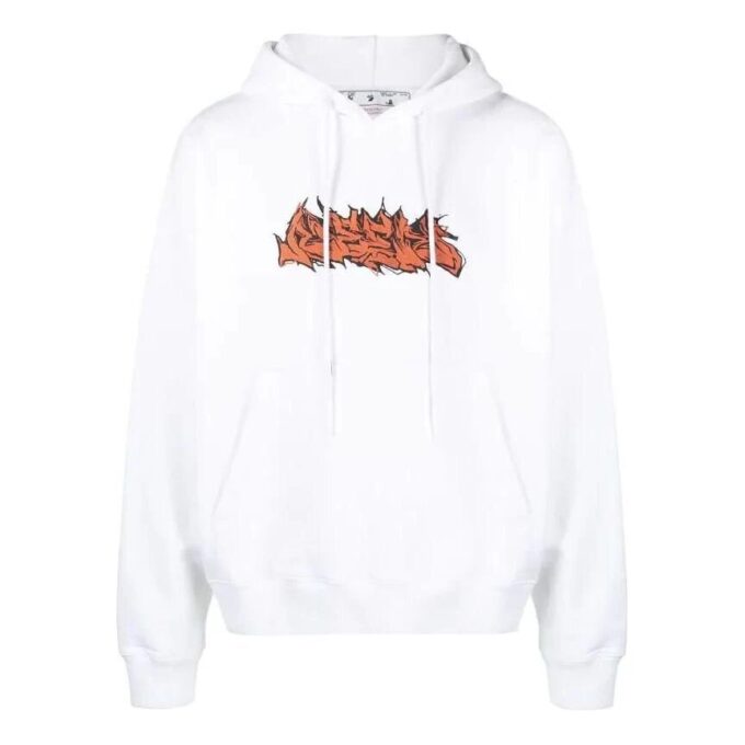 Off-White Pantalones cortos de hombre FW22 con estampado de letras, cordón y corte holgado, blancos