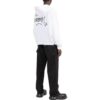 Off-White Pantalones cortos de hombre FW22 con estampado de letras, cordón y corte holgado, blancos