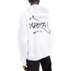 Off-White Pantalones cortos de hombre FW22 con estampado de letras, cordón y corte holgado, blancos
