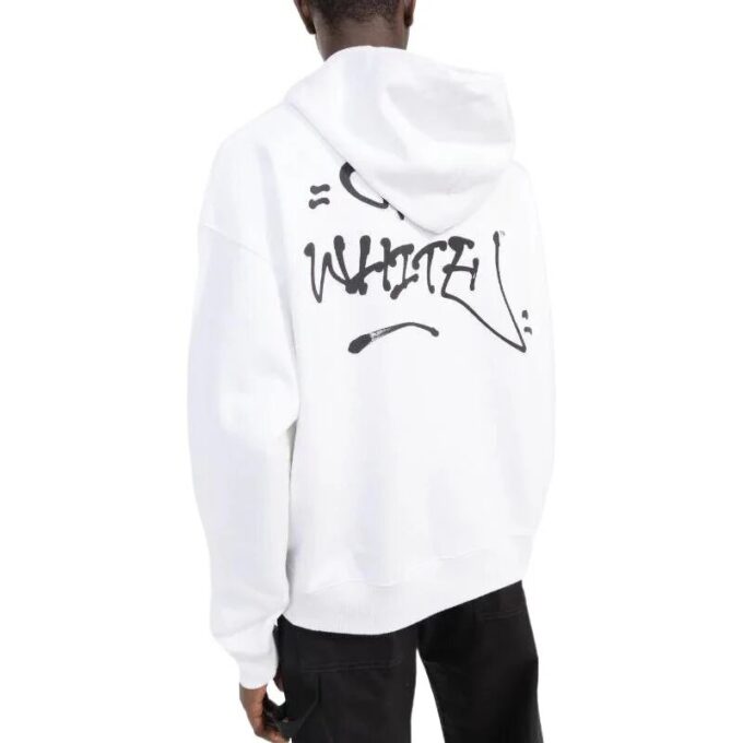 Off-White Pantalones cortos de hombre FW22 con estampado de letras, cordón y corte holgado, blancos