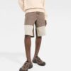 Off-White Pantalones cortos Denim informales de cintura alta con bloques de color para hombre, colección primavera-verano 2022